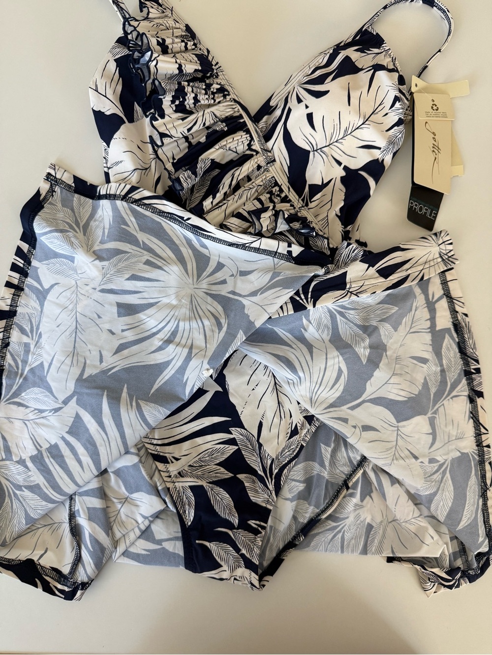 GOTTEX MALAYA SURPLICE RUFFLE SWIMDRESS - Picture 5 of 9